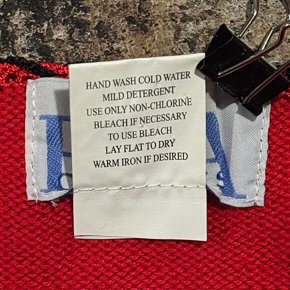 Vintage Cardigan Sweater Rainbow Cottage Preppy 90s Cozy Retro Stripe Red 1X - Picture 4 of 6